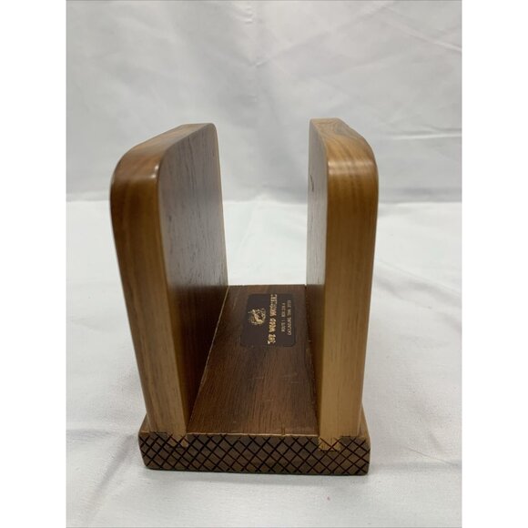 Vintage Wooden Napkin Holder Carved Wheat Design Office Letter Desk Organizer - Picture 2 of 7